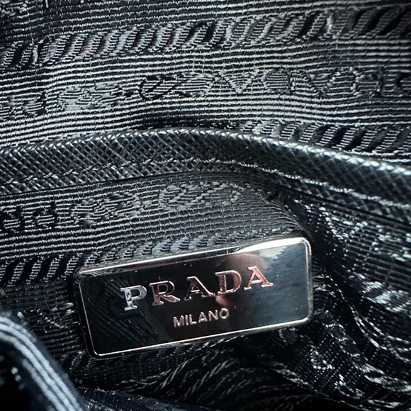 Prada New Vela Studded Black and Red Messenger Bag - Picture 10 of 12